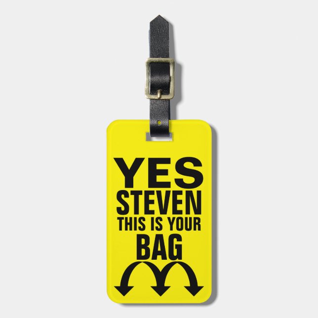 Funny Personalised Luggage Tag (Front Vertical)
