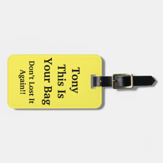 Funny Personalised Luggage Tag