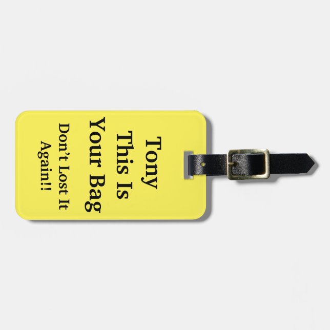 Funny Personalised Luggage Tag (Front Horizontal)