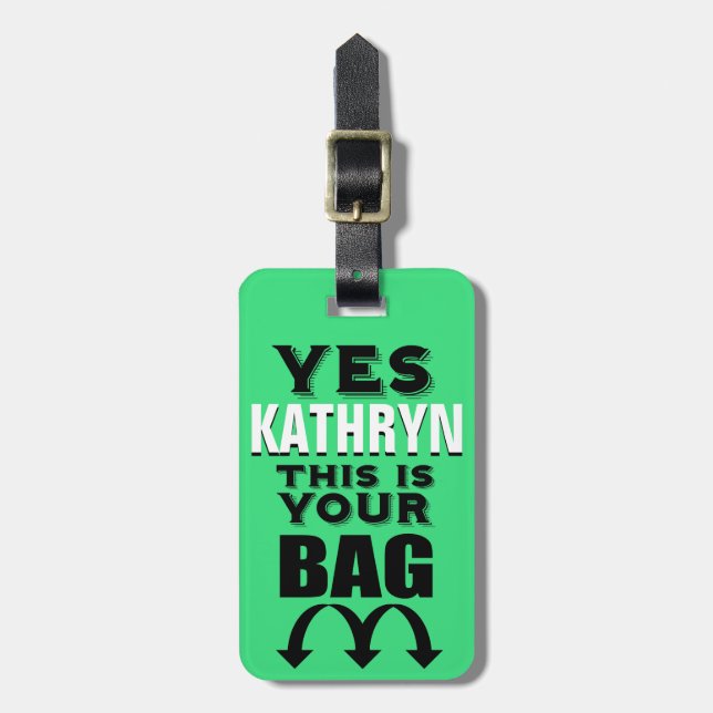 Funny Personalised Luggage Tag (Front Vertical)