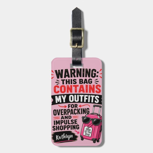Funny Personalised  Luggage Tag (Front Vertical)