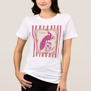 Funny Personalised Mahjong Bird Bam Queen Pink Tri-Blend Shirt