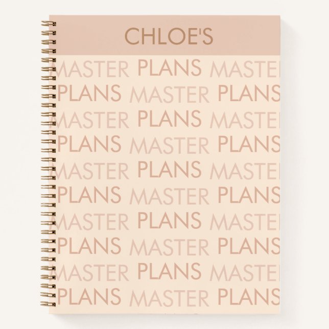 Funny Personalised Master Plans Office Teacher Notebook (Front)