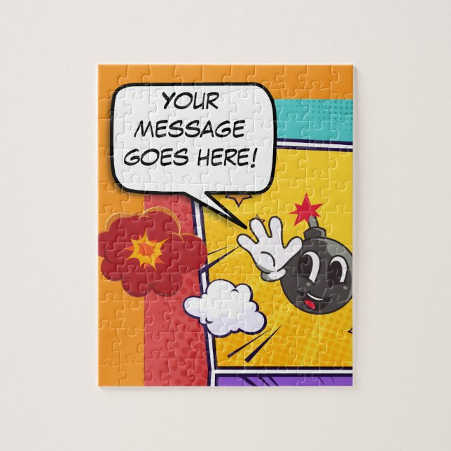 Funny personalised message comic book  jigsaw puzzle (Vertical)