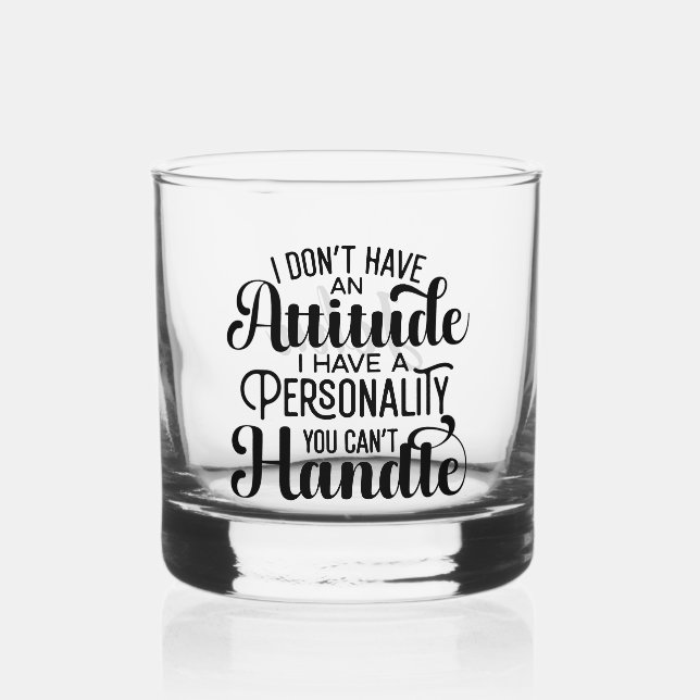 Funny Personalised Name Attitude Personality Whiskey Glass (Front)