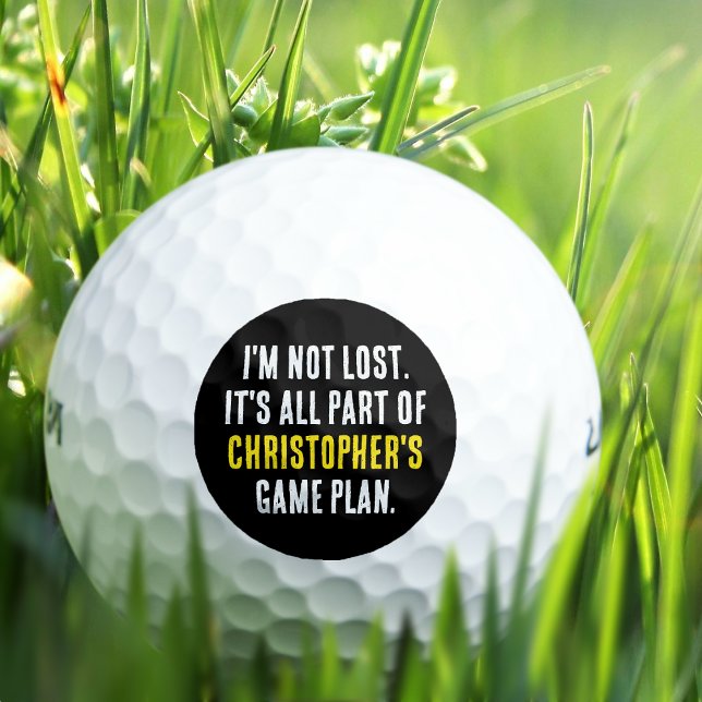Funny Personalised Name Black Lost Golf Balls (Creator Uploaded)