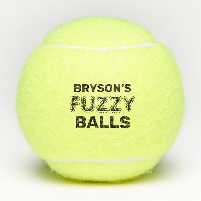 Funny Personalised Name Fuzzy Tennis Balls (Front)