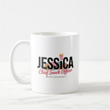 Funny Personalised Name Mug – Chief Snack Officer