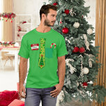 Funny Personalised Name Tag Christmas Tee<br><div class="desc">The perfect Christmas party shirt: complete with a personalised name tag,  tacky Christmas tie and a candy cane in the pocket!</div>