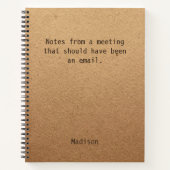 Funny Personalised Notes Office Meeting Notebook (Front)