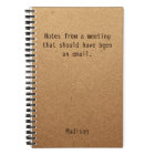 Funny Personalised Notes Office Meeting Notebook