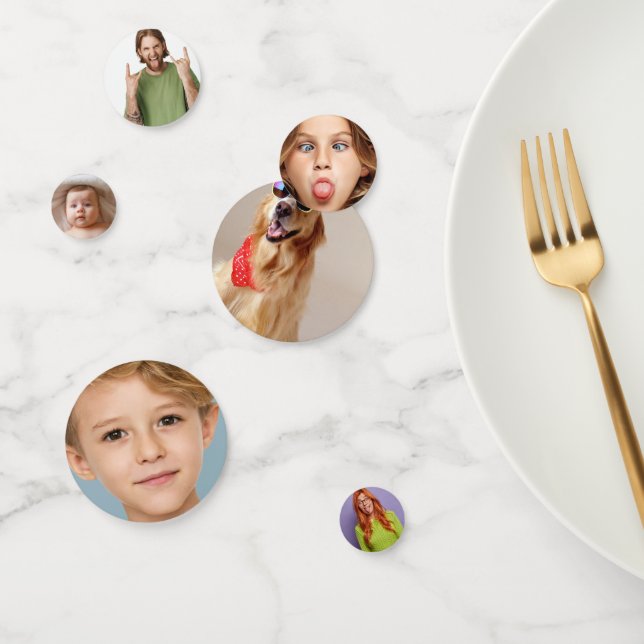 Funny Personalised Party Head Custom Photo 6 Face Confetti (Group)