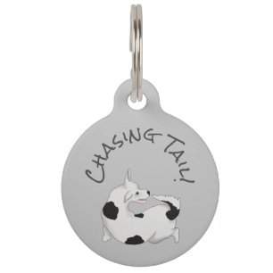 Funny Personalised Pet Dog ID Tag - Chasing Tail