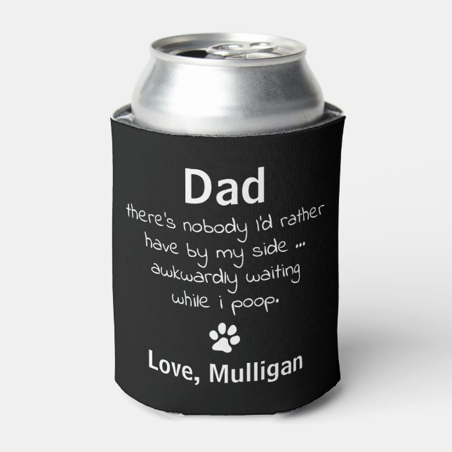 Funny Personalised Pet Photo Dog Dad Can Cooler (Can Front)