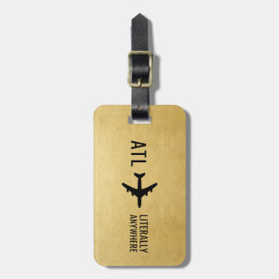 Funny Personalised Pilot Gift Travel Lover Gold Luggage Tag