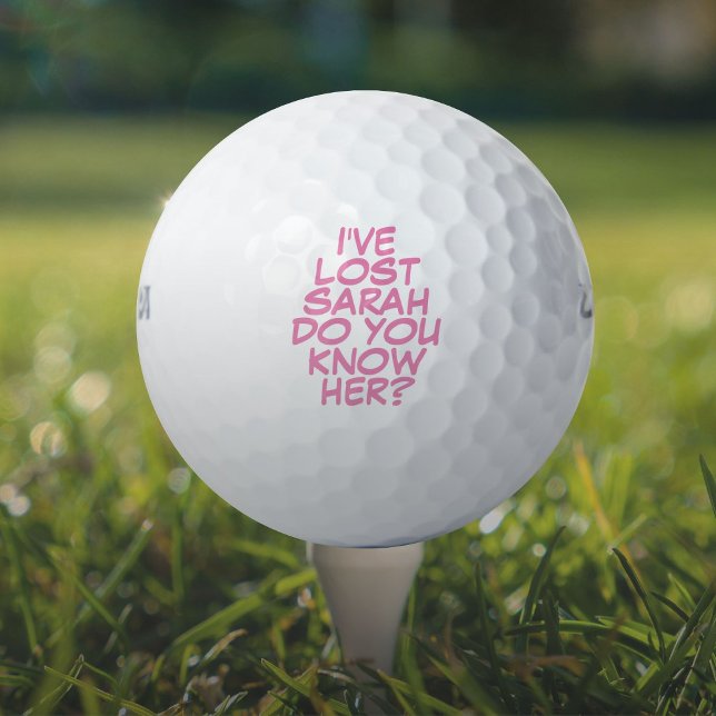 Funny Personalised Pink Comic Book Lost Golf Balls (Funny Personalized Pink Comic Book Lost Golf Balls)