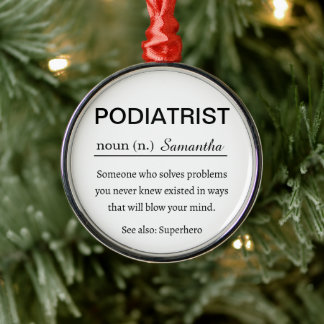 Funny Personalised Podiatrist Definition Christmas Metal Tree Decoration