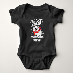 Funny Personalised Polar Beary Cold Christmas Baby Bodysuit