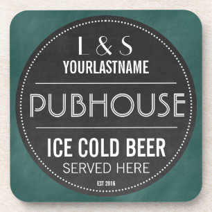 Funny Personalised Pubhouse Chalkboard Sign Coaster