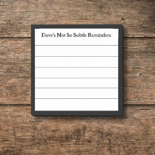 Funny Personalised Reminder Lined Sticky Post-it Notes