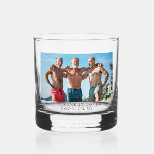 Funny Personalised Retirement Humour Photo Gift Whiskey Glass