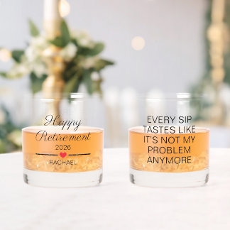 Funny Personalised Retirement Whiskey Glass