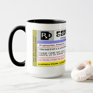 Funny Personalised Rx LABEL - Prescription Coffee Mug