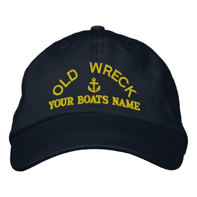 Funny personalised sailing captains yacht crew embroidered hat (Front)