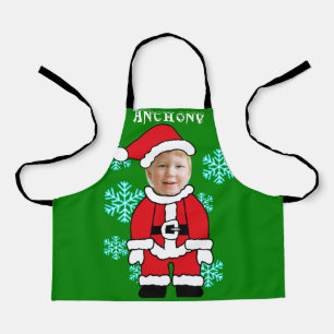Funny personalised Santa Claus face in hole Apron