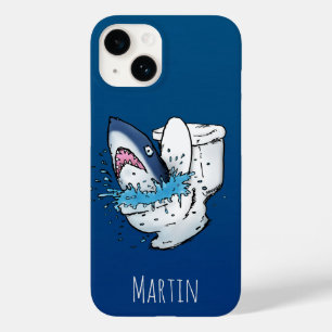 Funny Personalised Toilet Shark Case-Mate iPhone 14 Case