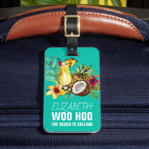 Funny Personalised Tropical Cocktail Luggage Tag