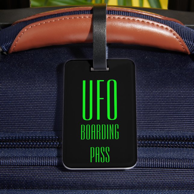 Funny Personalised UFO Luggage Tag Gift (Back Insitu 4)