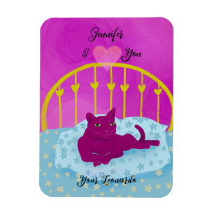 Funny Personalised Valentine I Heart You From Cat  Magnet