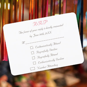 Funny Personalised Wedding RSVP Invitation Card