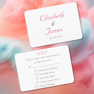 Funny Personalised Wedding RSVP Invitation Card