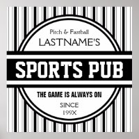 Funny Personalized Custom Bar Sign Sports Pub