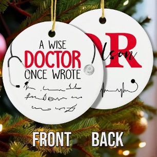 Funny Personalized Doctor funny doctor saying Ceramic Tree Decoration