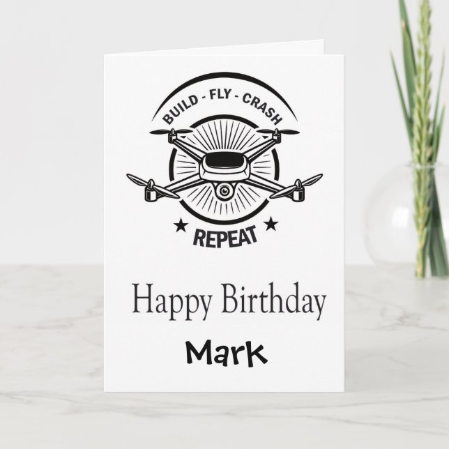 Funny Personalized Drone Pilots Birthday Card (Front)