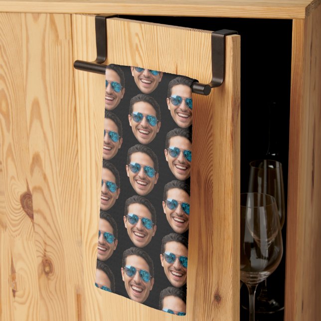 Funny Personalized Face Photo  Tea Towel (Thirds Fold)