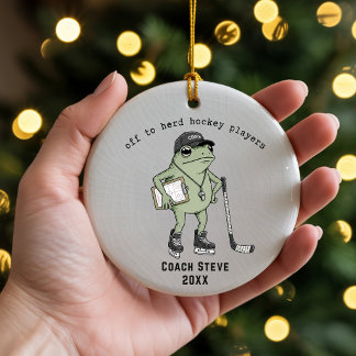 Funny Personalized Hockey Coach Ornament