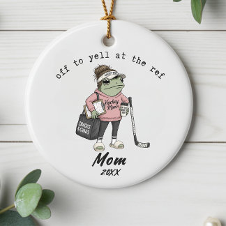 Funny Personalized Hockey Mom Ornament