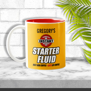 Funny Personalized Starter Fluid Two-Tone Coffee Mug