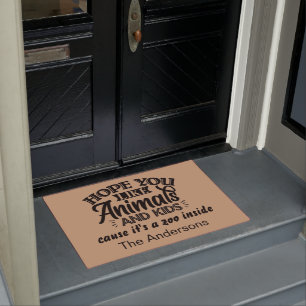 Funny Personalized Warning Doormat