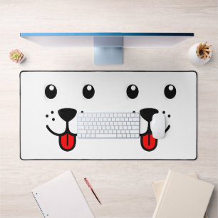 Funny Pet Animal Dog Puppy Happy Emoticon Face Desk Mat