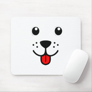 Funny Pet Animal Dog Puppy Happy Emoticon Face Mouse Mat