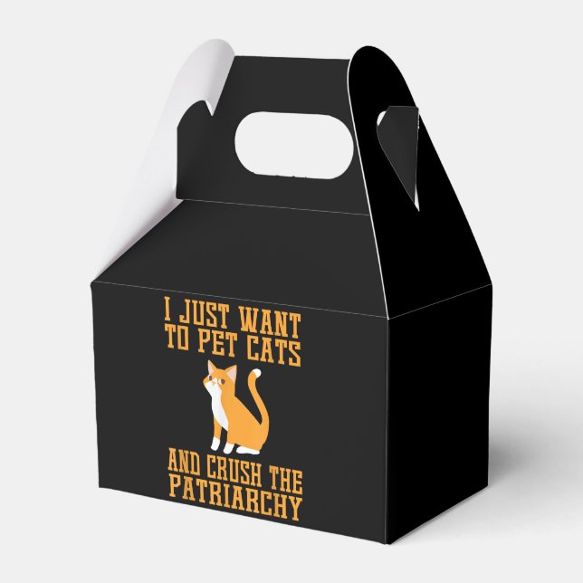 Funny Pet Cats and Crush The Patriarchy T-shirt Fe Favour Box (Front Side)
