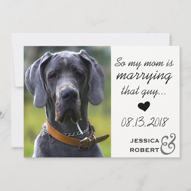 Funny Pet Dog Save The Date Card (Front)