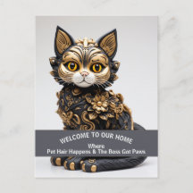 Funny pet friendly home warning Boss Cat