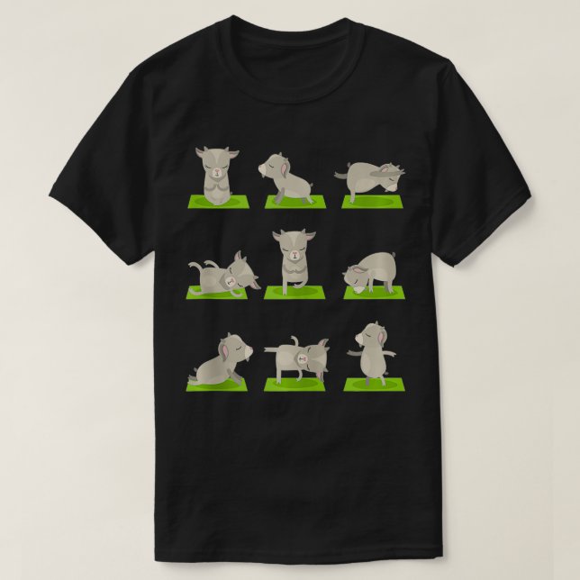 Funny Pet Goat Yoga On Mat Gym Teacher Instructor  T-Shirt (Design Front)