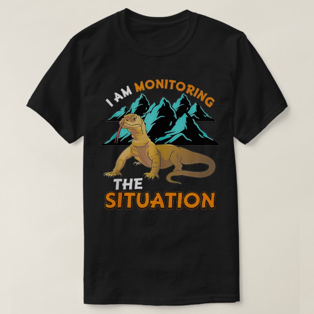 Funny Pet Monitor Lizard Graphic Humour Graphic Re T-Shirt (Design Front)